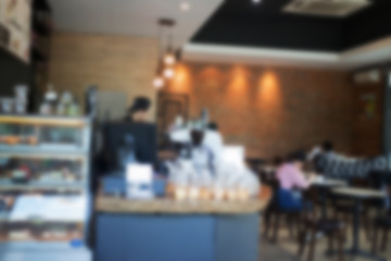 Interior blur of street coffee shop