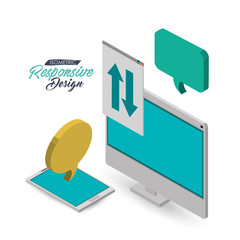 computer with internet related icons image vector illustration design 