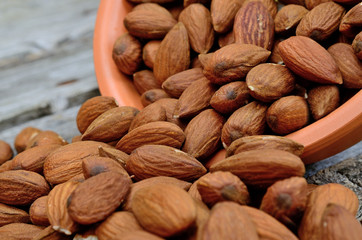 almond in bowl on table