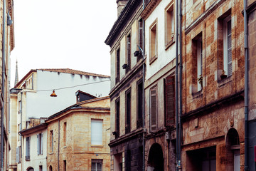 Fototapeta na wymiar Street view of old town in bordeaux city, France Europe