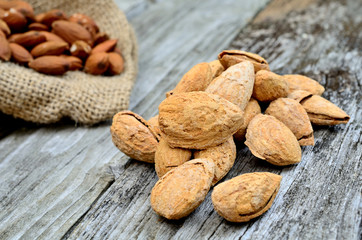 almonds on table