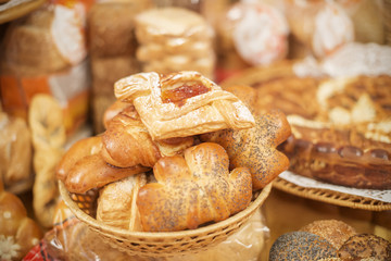 fresh sweet baked products for breakfast