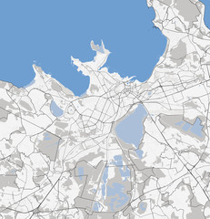 Map of Tallinn city. Estonia Roads