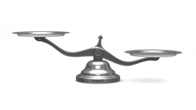 Scales on white background. 3D render