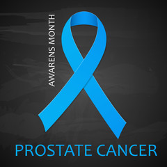 World Prostate Cancer Day poster. Blue ribbon.