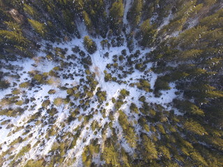 Winter landscape aerial