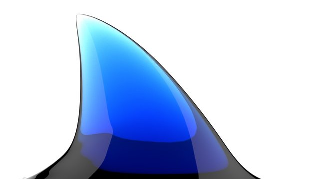 Shark Fin blue crystal 3d Illustration