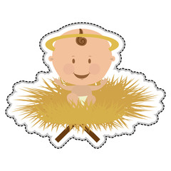 baby jesus holy family icon image vector illustration design