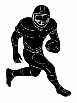 silhouette of a football player. vector drawing