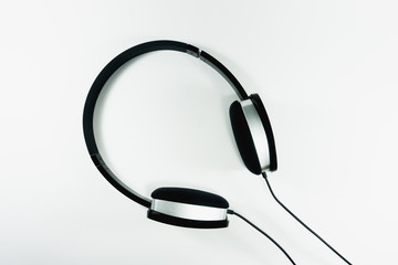 Headphone black color with isolate