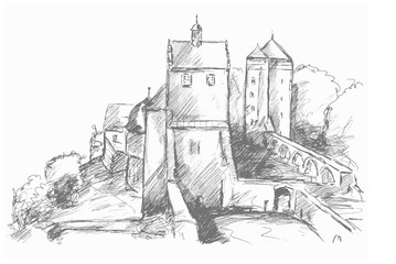sketch of castle Stolpen