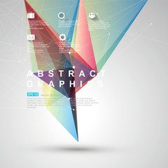 Obraz premium Point, line, surface composition of abstract graphics, infographics,Vector illustration.