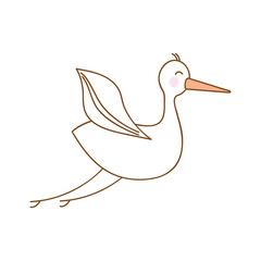 crane bird icon image vector illustration design 