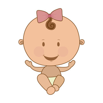 cute baby girl icon image vector illustration design 