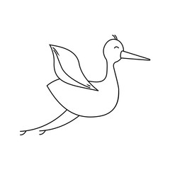 crane bird icon image vector illustration design 