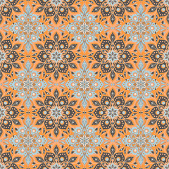 Seamless hand drawn mandala pattern.
