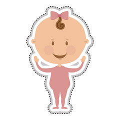 cute baby girl icon image vector illustration design 
