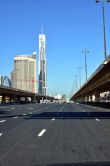Dubai skyline at night from Business Bay Al Khail road,Dubai,  United Arab Emirates