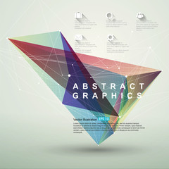Obraz premium Point, line, surface composition of abstract graphics, infographics,Vector illustration.
