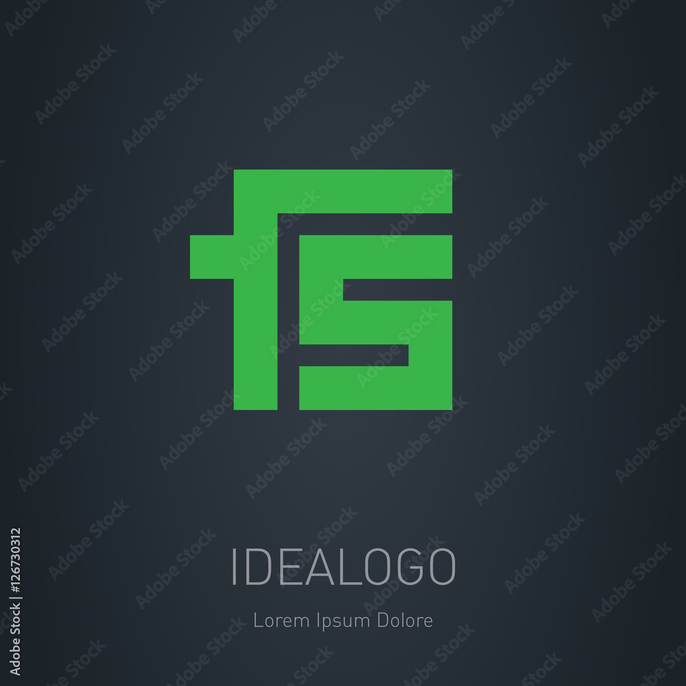 Poster fs initial logo. f and s initial monogram logotype. f5 vector de