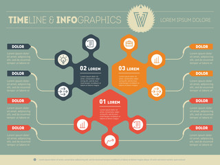 Part of the report with logo and icons set. Vector infographic o