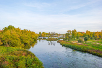 Fototapeta na wymiar River through the city of Salamanca 
