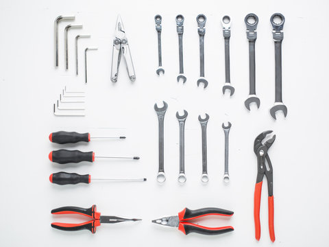 Hand tools knolling concept