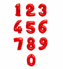 Fototapeta premium number from balloons red