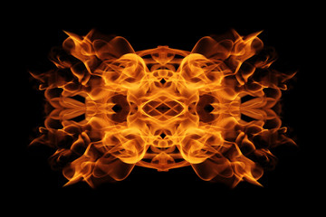 Fire flames abstract on black background