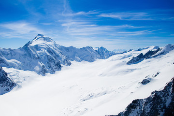 Fototapeta na wymiar Aerial view of Swiss Alps