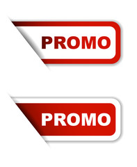 red vector promo, sticker promo, banner promo