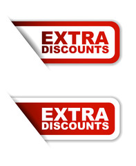 red vector extra discounts, sticker extra discounts, banner extra discounts