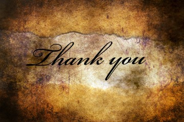 Thank you text on grunge background