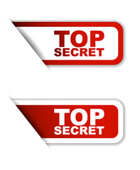 red vector top secret, sticker top secret, banner top secret