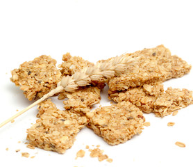 Granola bar on white background