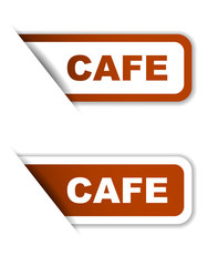 brown vector cafe, sticker cafe, banner cafe