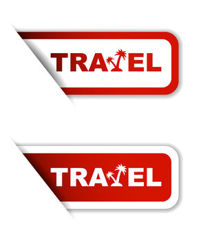 red vector travel, sticker travel, banner travel