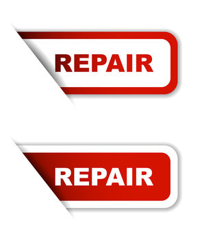 red vector repair, sticker repair, banner repair