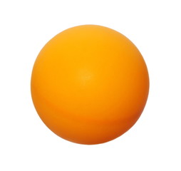Orange ping-pong ball isolated on white, clipping path 
