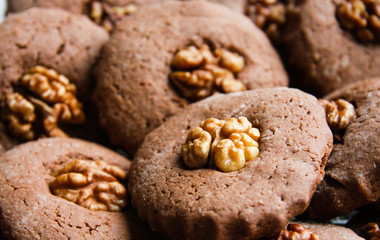 Chocolate cookies with a walnut 1