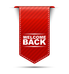 welcome back, red vector welcome back, banner welcome back