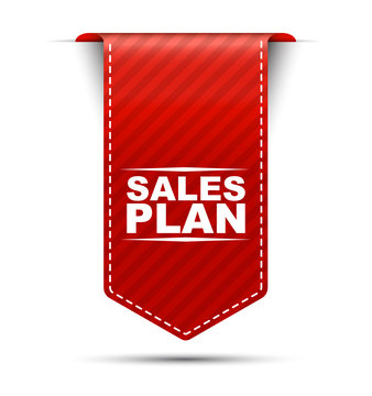 Sales Plan, Red Vector Sales Plan, Banner Sales Plan