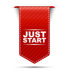 just start, red vector just start, banner just start
