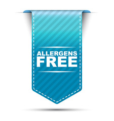 allergens free, blue vector allergens free, banner allergens free