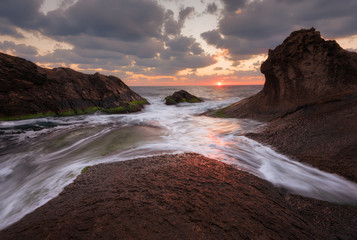Magnificent summer sunrise near the village of Rezovo, Bulgaria