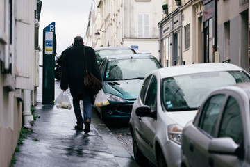 Rainy Paris Street Scene