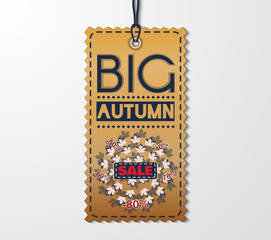 Autumn sale sticker with in vintage style.