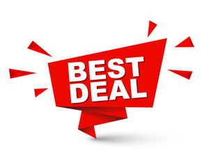 Red easy vector illustration isolated paper bubble best deal. This element is well adapted for web design.