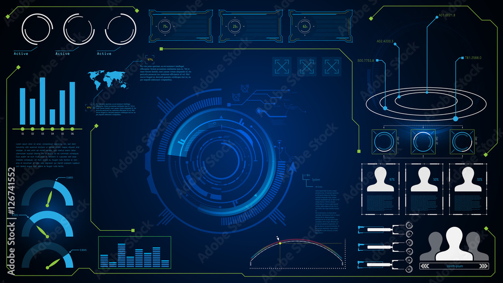 Poster abstract hud interface ui gui future technology screen concept background template