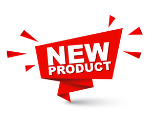 Red easy vector illustration isolated paper bubble new product. This element is well adapted for web design.